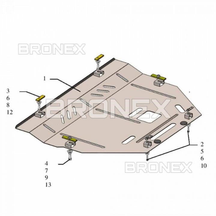 Bronex 101.0689.00 Engine protection Bronex standard 101.0689.00 for Ford Edge (radiator, gear box) 101068900