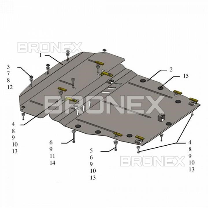 Bronex 101.0692.00 Engine protection Bronex standard 101.0692.00 for Nissan Leaf (radiator, gear box) 101069200