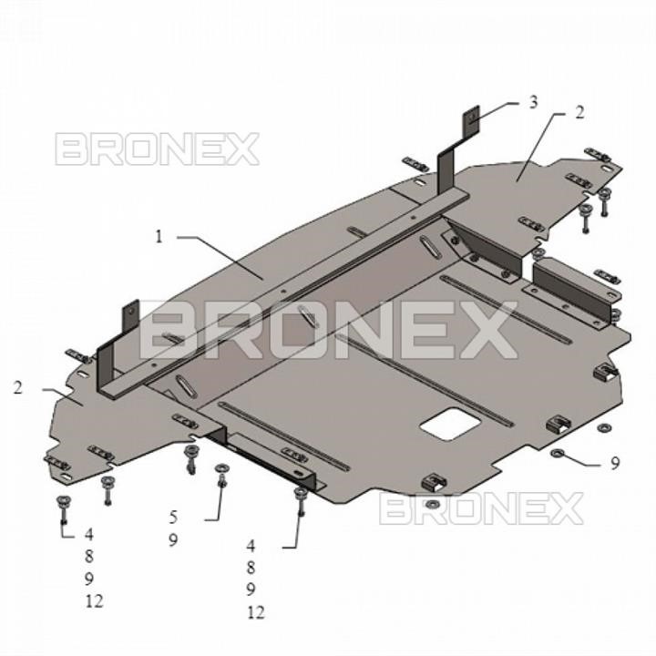 Bronex 101.0704.00 Engine protection Bronex standard 101.0704.00 for Hyundai I-20 II (radiator, gear box) 101070400