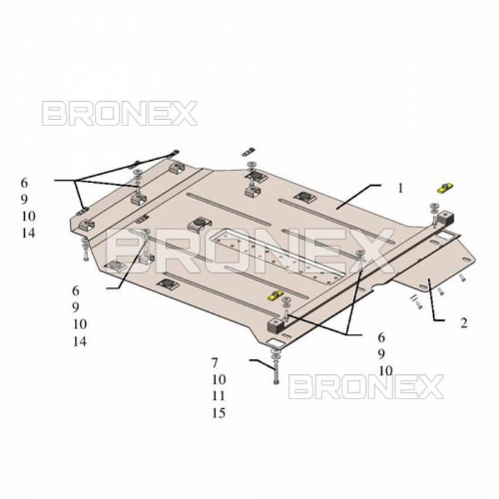 Engine protection Bronex standard 101.0717.00 for Mercedes-Benz B-class W245 (gear box) Bronex 101.0717.00