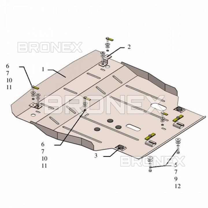 Bronex 101.0719.00 Engine protection Bronex standard 101.0719.00 for Mazda 626 GE (radiator, gear box) 101071900