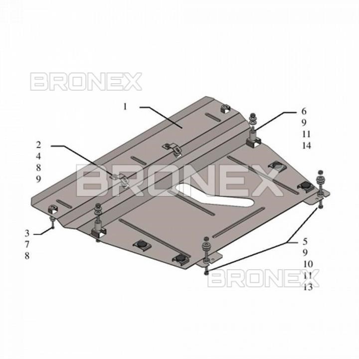 Bronex 101.0736.00 Engine protection Bronex standard 101.0736.00 for Lexus RX 200T (gear box) 101073600