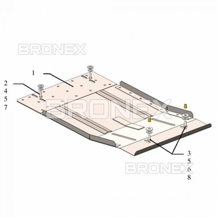Bronex 101.0743.00 Transfer case protectionBronex standard 101.0743.00 for Mitsubishi Pajero Sport 101074300