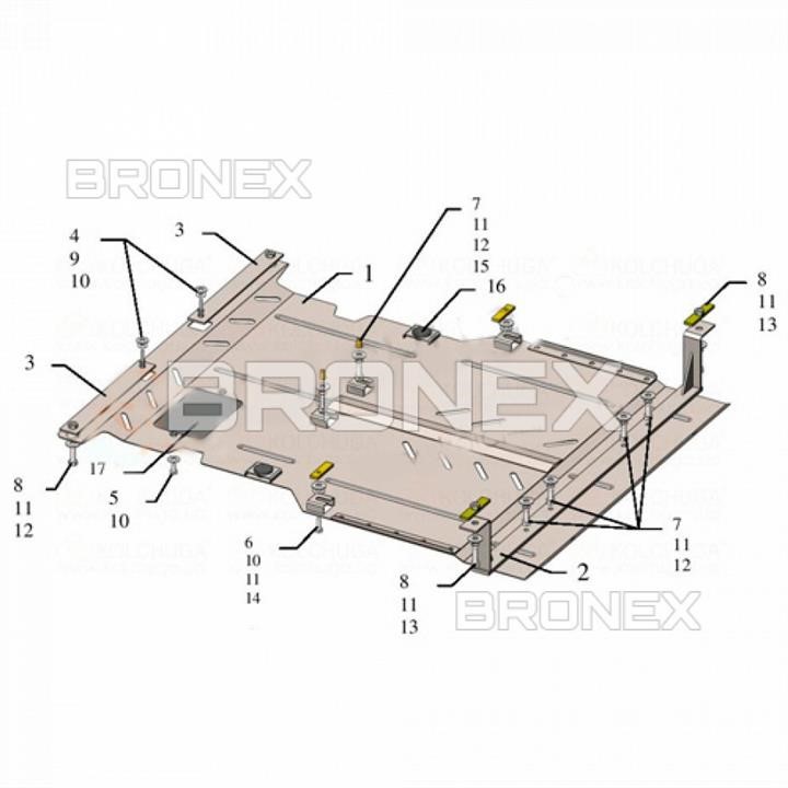 Bronex 101.0801.00 Engine protection Bronex standard 101.0801.00 for Mercedes-Benz Vito D W639 (radiator, gear box) 101080100