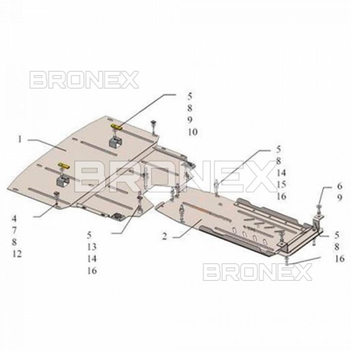 Bronex 101.0905.00 Engine protection Bronex standard 101.0905.00 for Lexus IS 250 (radiator, gear box) 101090500