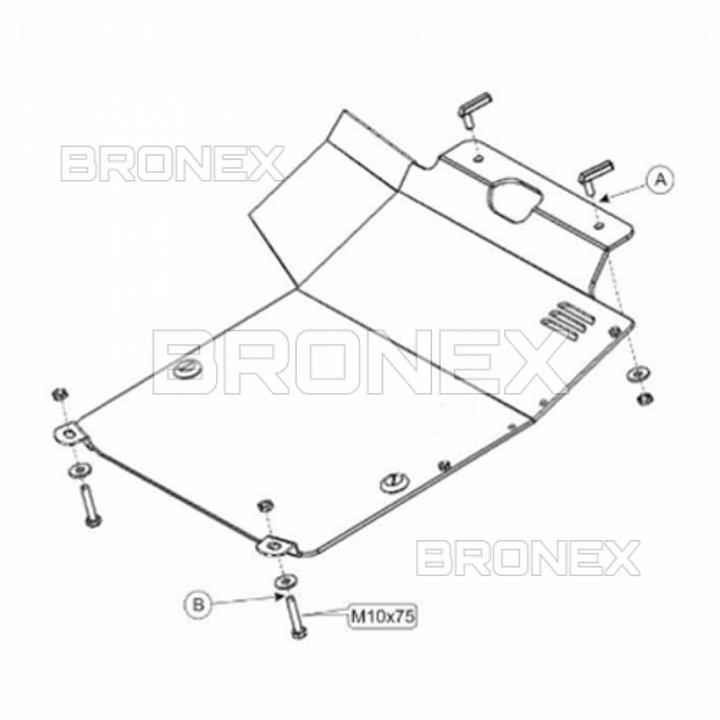 Bronex 101.9020.00.VI Engine protection Bronex standard 101.9020.00.VI for Volkswagen Vento / Caddy / Passat/ Polo (radiator, gear box) 101902000VI