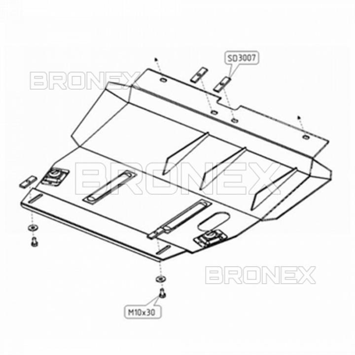 Bronex 101.9110.00.D Engine protection Bronex standard 101.9110.00.D for Dodge Stratus (radiator, gear box) 101911000D