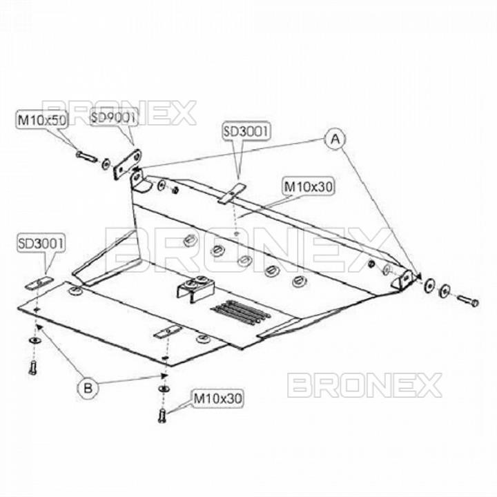 Bronex 101.9258.00 Engine protection Bronex standard 101.9258.00 for Toyota RAV 4 II (radiator, gear box) 101925800