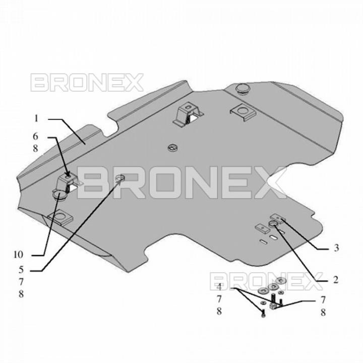 Bronex 102.0065.00 Engine protection Bronex premium 102.0065.00 for Subaru Tribeca B9 (radiator) 102006500