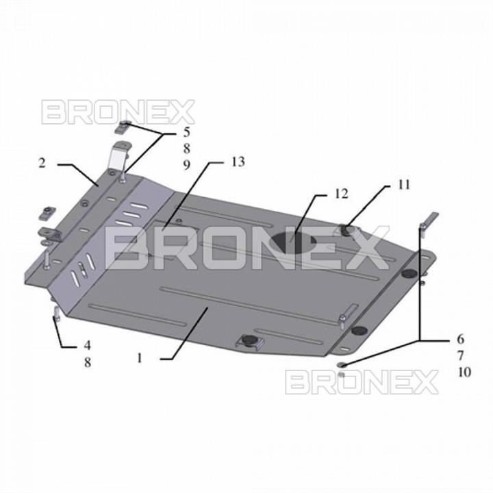 Bronex 102.0244.00 Engine protection Bronex premium 102.0244.00 for Jeep Compass (radiator, gear box) 102024400