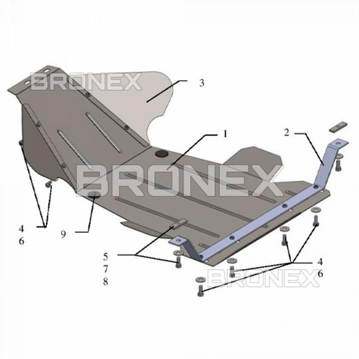 Bronex 102.0280.00 Engine protection Bronex premium 102.0280.00 for VAZ 2121 Niva (radiator, gear box) 102028000