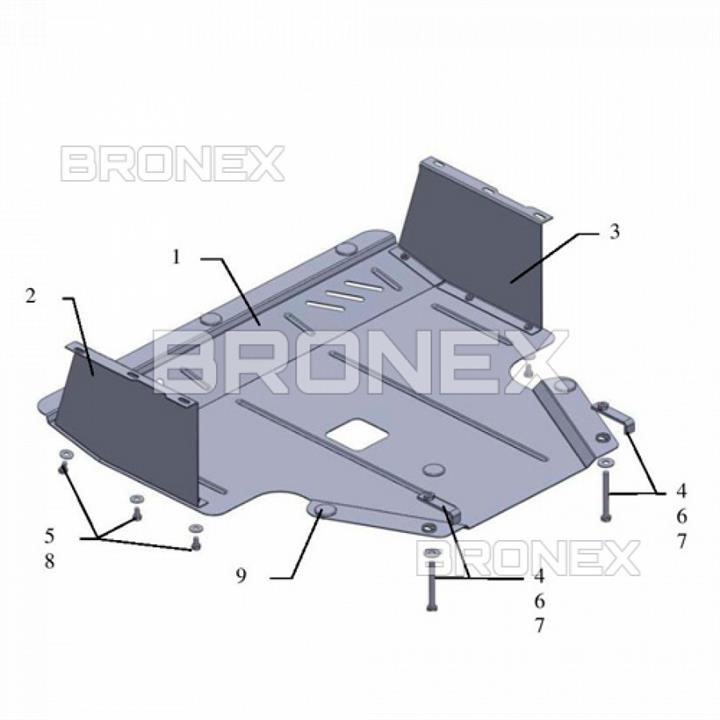 Bronex 102.0295.00 Engine protection Bronex premium 102.0295.00 for Kia Venga (radiator, gear box) 102029500