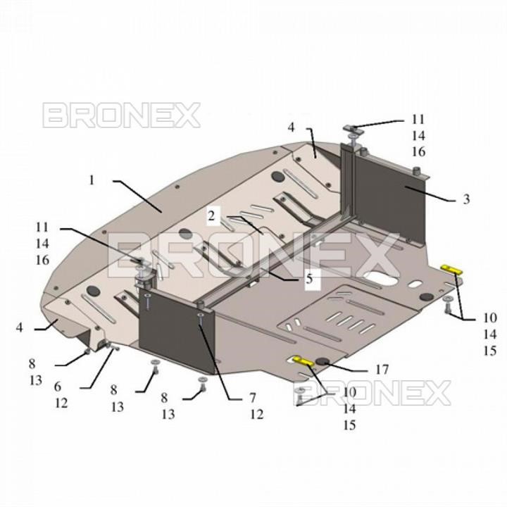 Bronex 102.0327.00 Engine protection Bronex premium 102.0327.00 for Kia Sportage III (radiator, gear box) 102032700