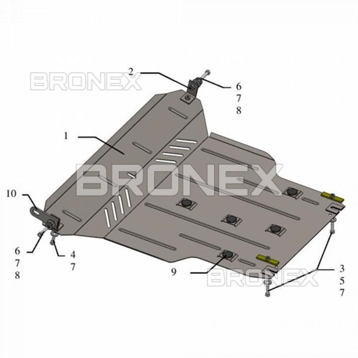 Bronex 102.0392.00 Engine protection Bronex premium 102.0392.00 for Chery Tiggo 3 (radiator, gear box) 102039200