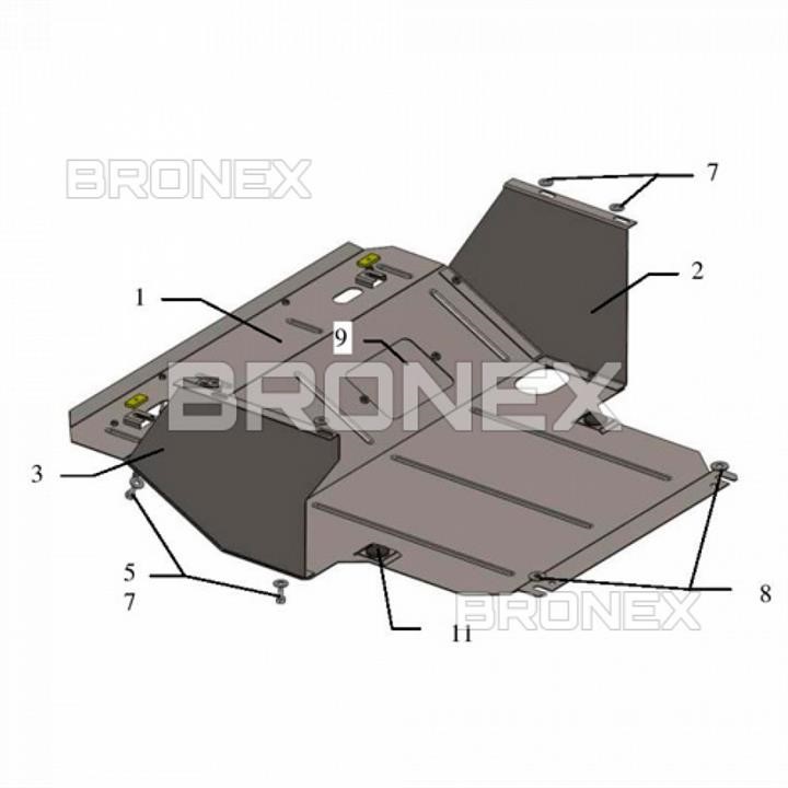 Bronex 102.0494.00 Engine protection Bronex premium 102.0494.00 for Great Wall Haval M4 (radiator, gear box) 102049400