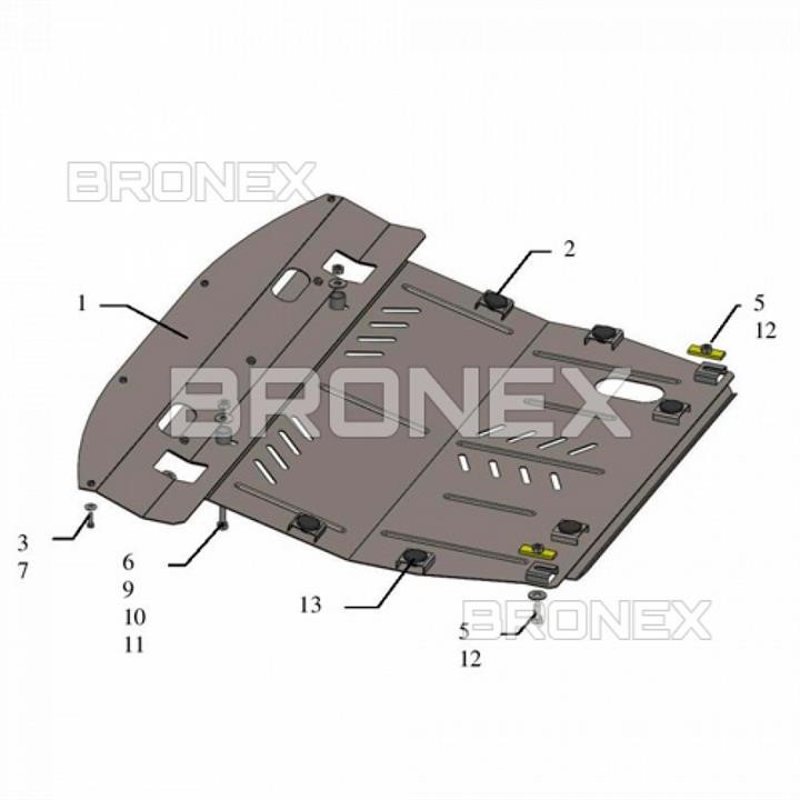 Bronex 102.0505.00.IN Engine protection Bronex premium 102.0505.00.IN for Infiniti JX35 (radiator, gear box) 102050500IN