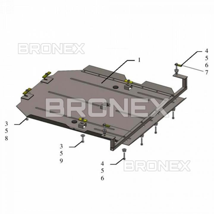 Bronex 102.0610.00 Gearbox protectionBronex premium 102.0610.00 for Toyota Land Cruiser Prado 120 (transfer case) 102061000