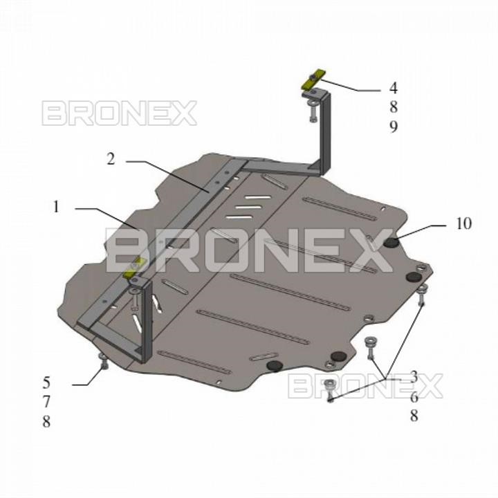 Engine protection Bronex premium 102.0633.00 for Volkswagen Jetta (radiator, gear box) Bronex 102.0633.00