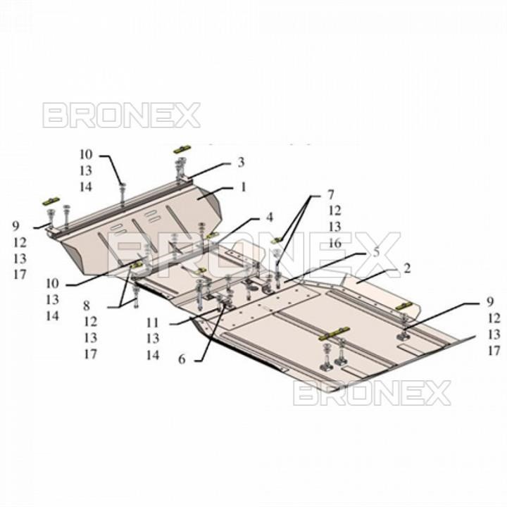 Bronex 102.0724.00 Engine protection Bronex premium 102.0724.00 for Ford F-150 (radiator, gear box, transfer case) 102072400