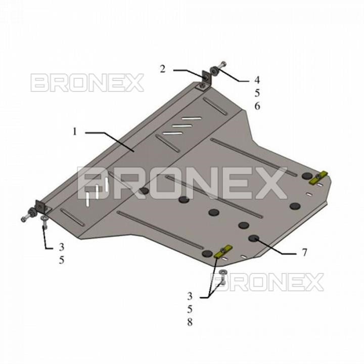 Bronex 102.9137.00.K Engine protection Bronex premium 102.9137.00.K for Kia Clarus (radiator, gear box) 102913700K