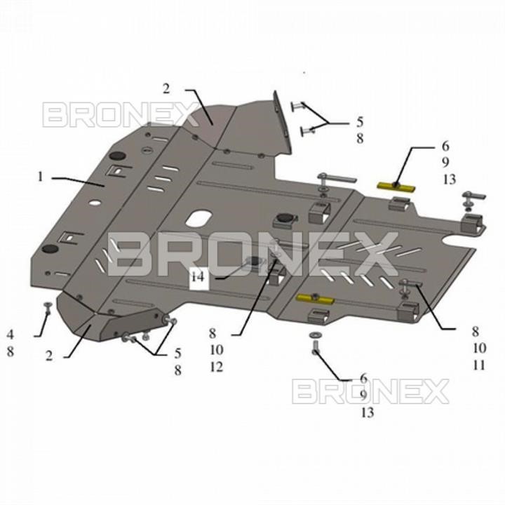 Bronex 102.9226.00.A Engine protection Bronex premium 102.9226.00.A for Audi A6 C5 (radiator) 102922600A