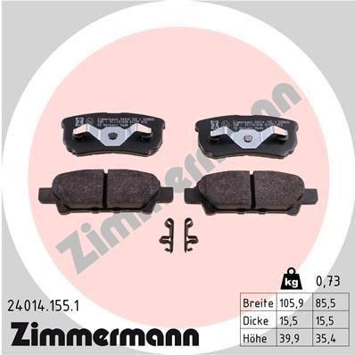 Otto Zimmermann 24014.155.1 Rear disc brake pads, set 240141551