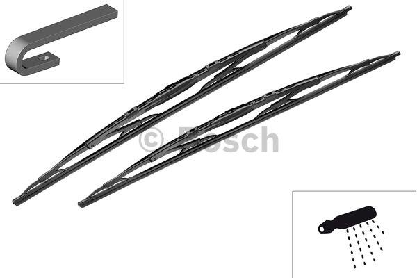 Bosch 3 397 118 334 Bosch Twin Spoiler Frame Wiper Brush Set 650/650 3397118334