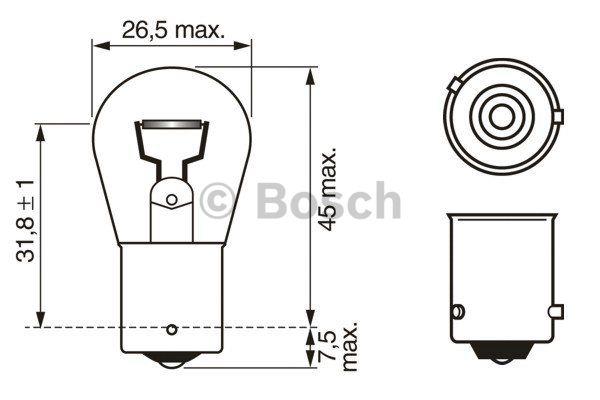 Bosch 1 987 302 502 Glow bulb yellow PY21W 1987302502