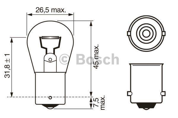 Bosch 1 987 302 503 Glow bulb P21W 24V 21W 1987302503