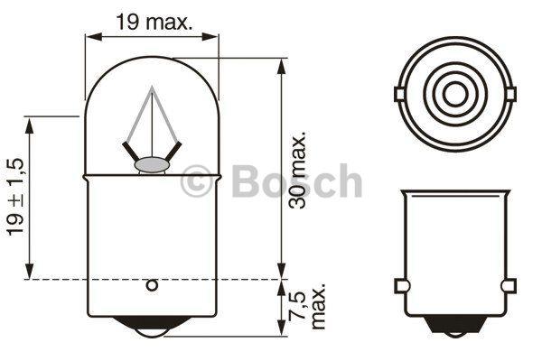 Bosch 1 987 302 506 Glow bulb R10W 24V 10W 1987302506