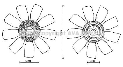 AVA VLC079 Fan, radiator VLC079
