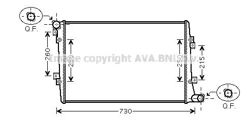 AVA VN2255 Radiator, engine cooling VN2255