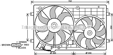 AVA VN7528 Fan, radiator VN7528