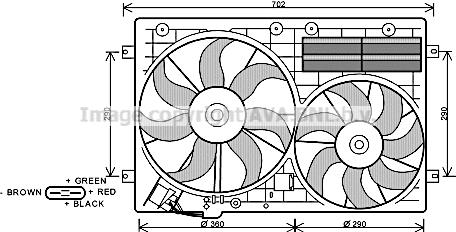 AVA VN7529 Fan, radiator VN7529