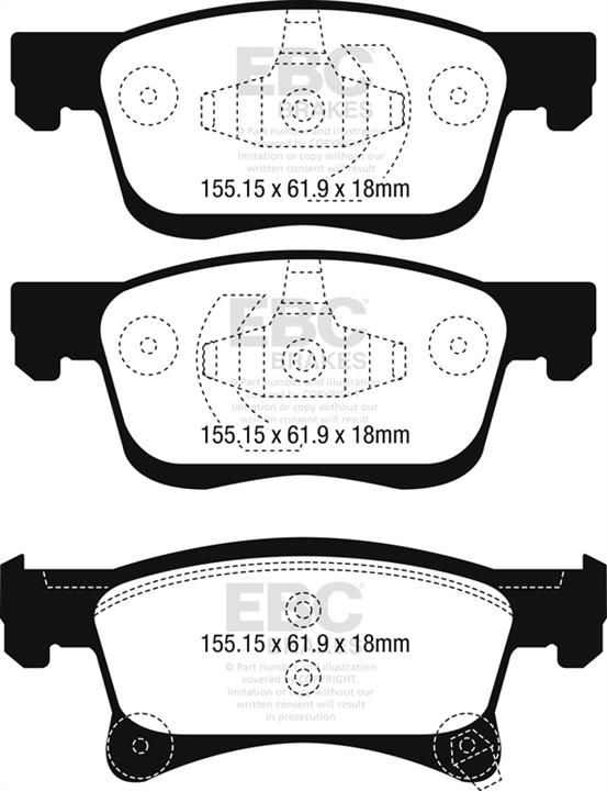 EBC DPX2242 Brake pad set DPX2242 DPX2242 EBC Brake pad set