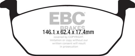 EBC DPX2225 Brake Pad Set, disc brake DPX2225