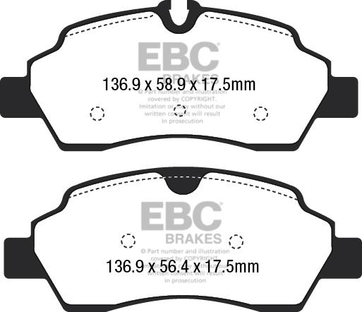 EBC DPX2222 Brake Pad Set, disc brake DPX2222