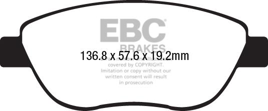 EBC DPX2212 Brake Pad Set, disc brake DPX2212