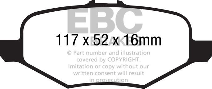 EBC DP1887 Brake Pad Set, disc brake DP1887