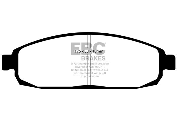 Disc brake pad set Jeep Commander: DP1732 EBC Brake pad set