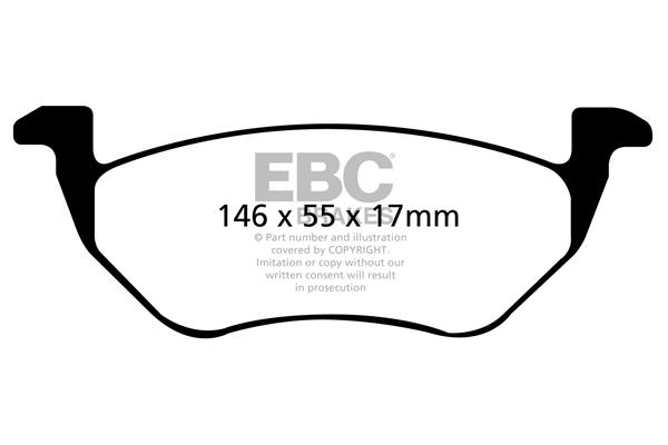 Disc brake pad set Mazda Tribute: DP1710 EBC Brake pad set