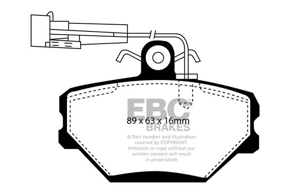 Disc brake pad set FSO Polonez: DP1052 EBC Brake pad set
