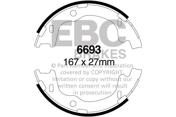 Brake shoe kit KIA Pro Cee'D (Kia Pro Cee'D): 6693 EBC Brake shoe set