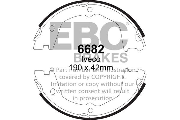 Brake shoes Iveco Daily: 6682 EBC Brake shoe set