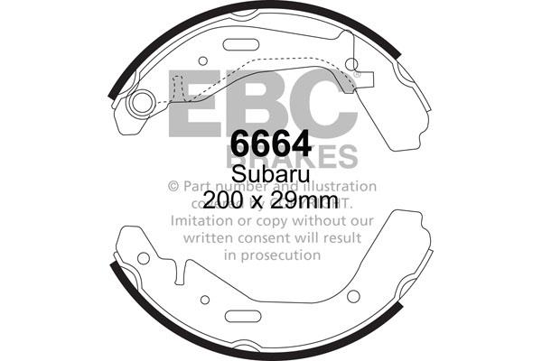 Brake shoe kit Suzuki Ignis: 6664 EBC Brake shoe set