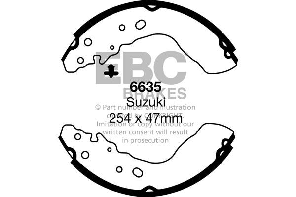 Brake shoe set Suzuki: 6635 EBC Brake shoe set