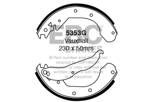 Brake shoe set Opel Rekord E: 5353G EBC Brake shoe set