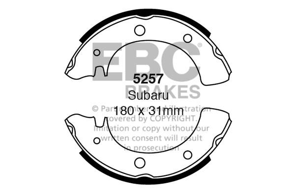 Brake shoes Subaru Leone: 5257 EBC Brake shoe set