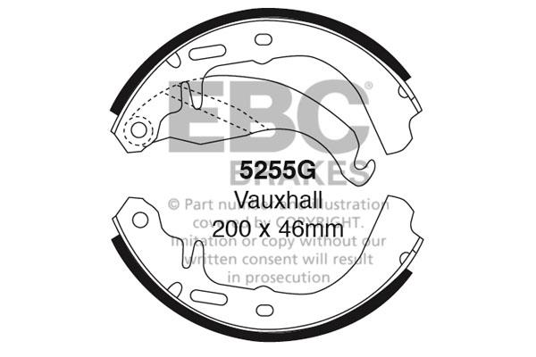 Brake shoe kit Opel Ascona C: 5255G EBC Brake shoe set