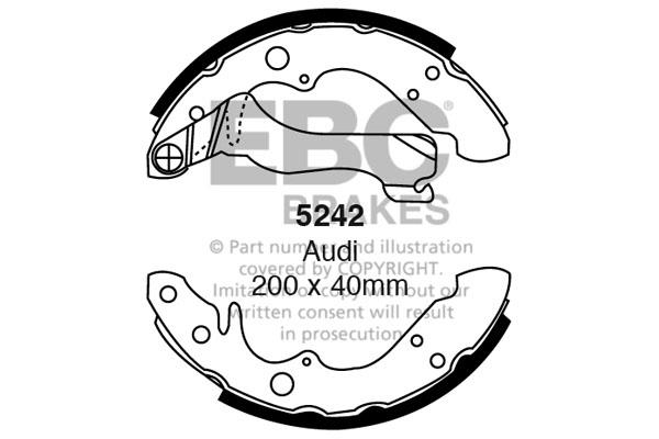 Brake shoe kit Audi: 5242 EBC Brake shoe set